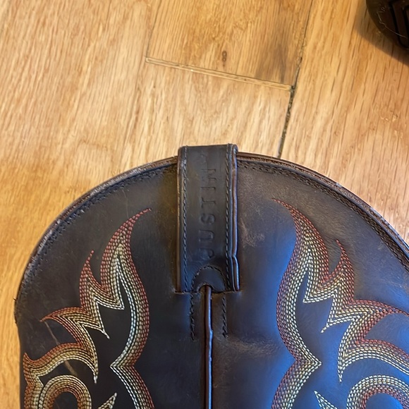 Justin Men’s Stampede Leather Cowboy Boots sz 12D - Picture 5 of 10